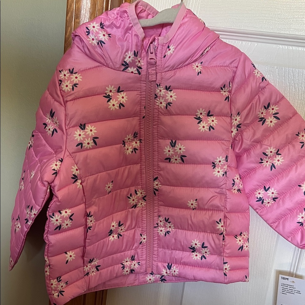 Jumping Beans Pink Floral Puffer Jacket